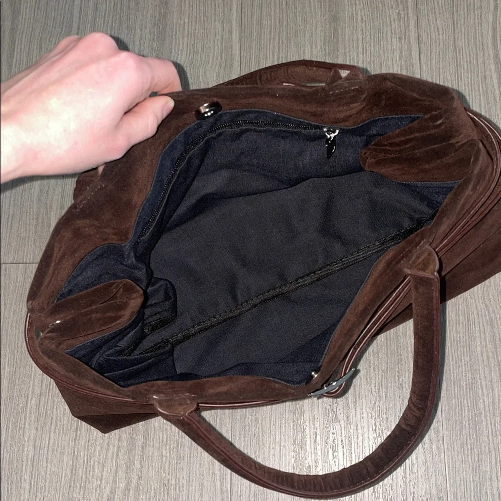 NWOT Brown Suede Handbag